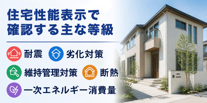 住宅性能表示で確認する主な等級